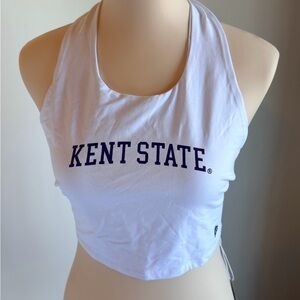 Kent State White and Sorority Purple Crop Top